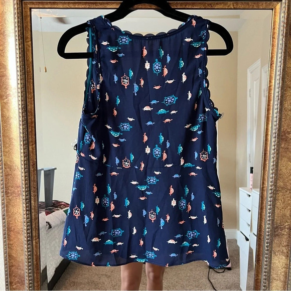 Maeve Anthropologie Turtle Print Scalloped tank top - Picture 3 of 5